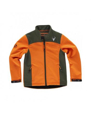 Comprar Chaqueta infantil de caza S8130 Naranja AV/Verde Caza online bataro delante