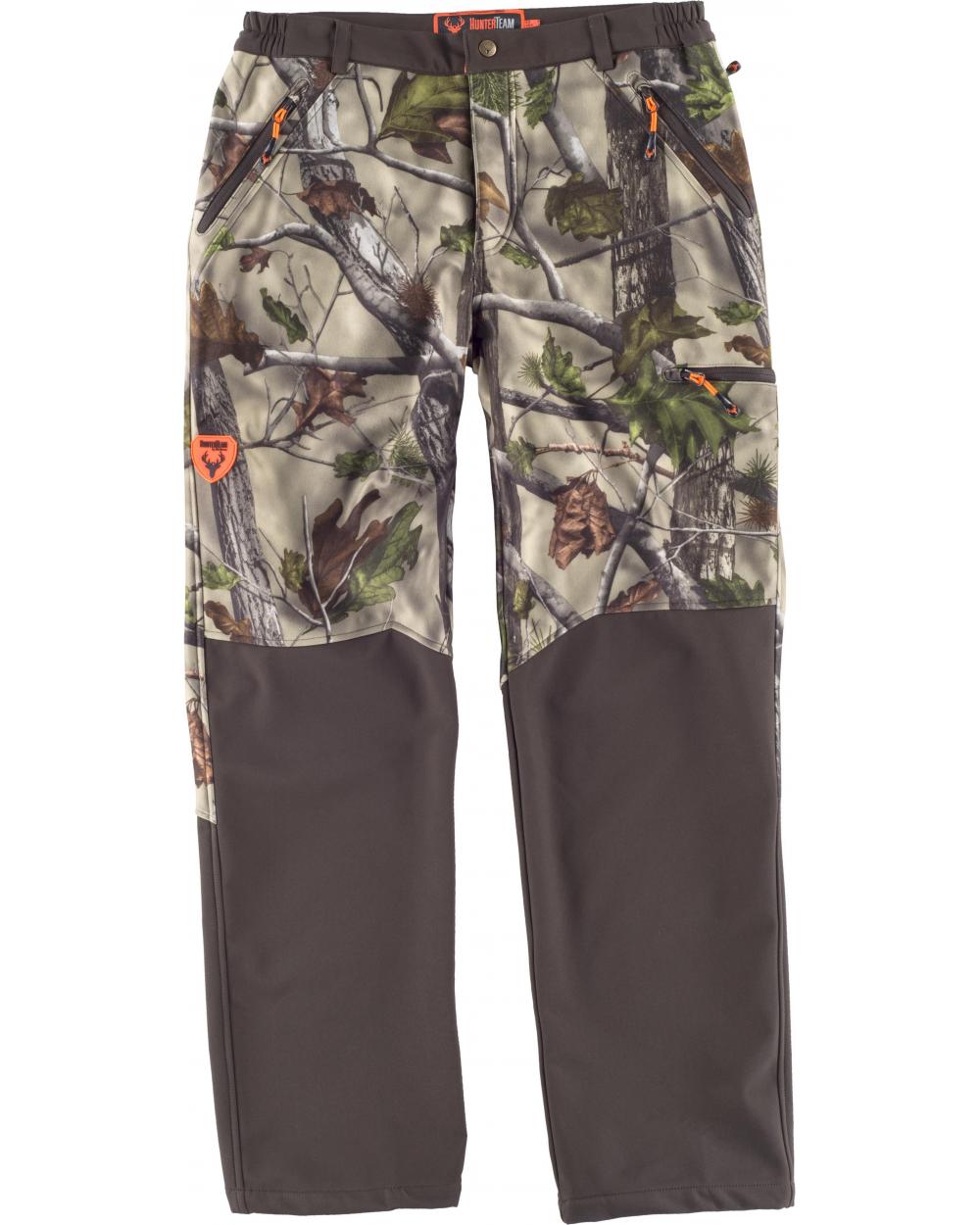 Comprar Pantalon Workshell de camuflaje S8365 Camuflaje Bosque Verde+Marrón online bataro delante
