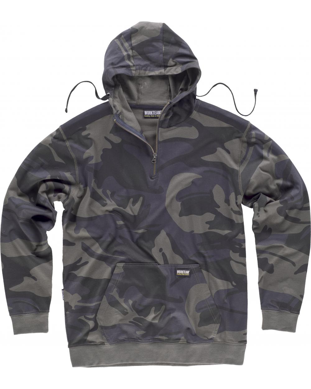 Comprar Sudadera de camuflaje S8505 Camuflage Gris+Negro online bataro delante