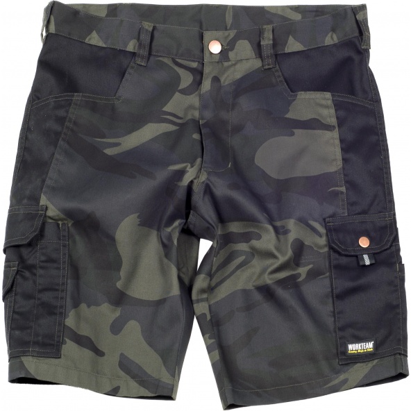 Comprar Bermuda de camuflaje S8516 Camuflage Gris+Negro online bataro delante