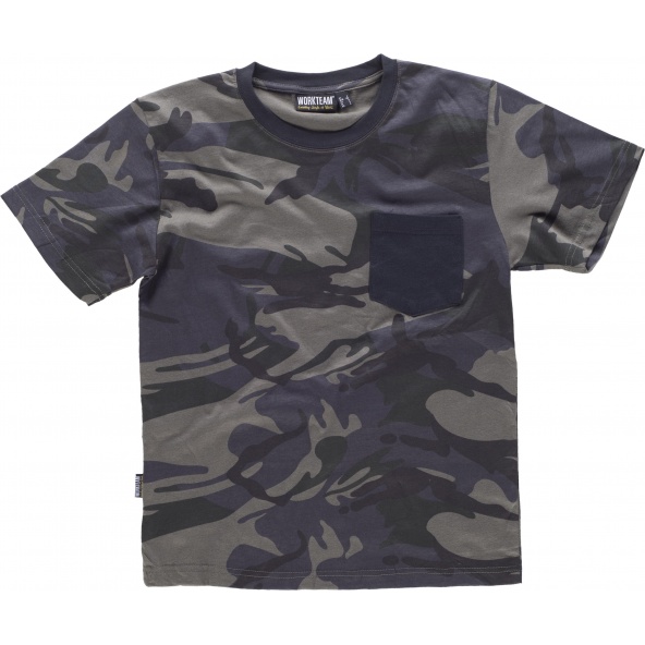 Comprar Camiseta de camuflaje S8520 Camuflage Gris+Negro online bataro delante