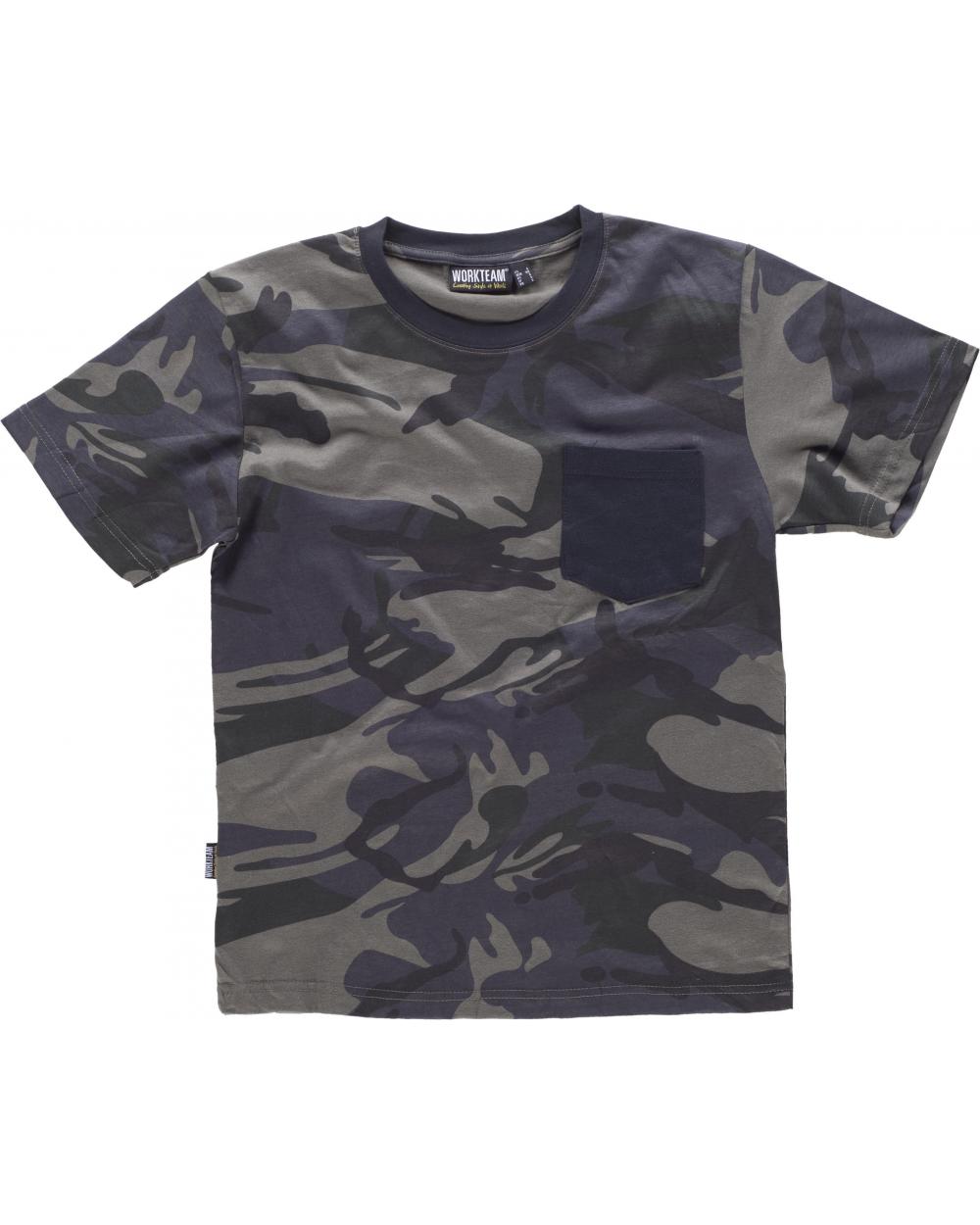 Comprar Camiseta de camuflaje S8520 Camuflage Gris+Negro online bataro delante