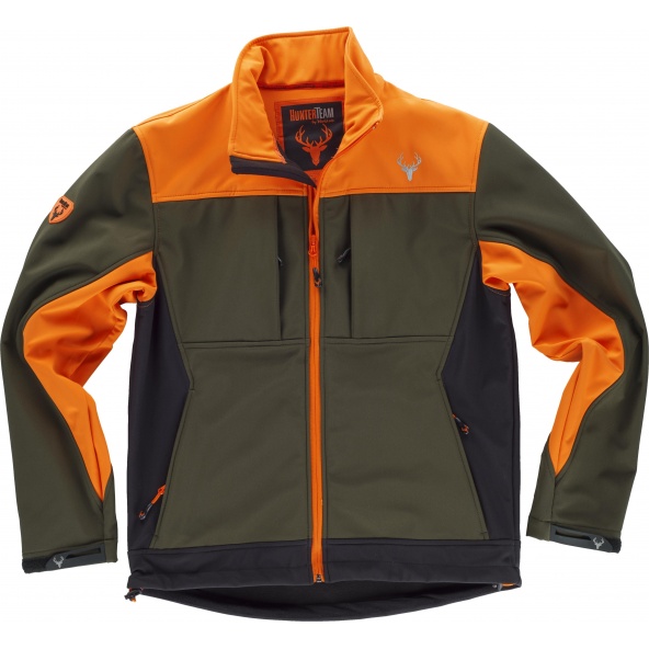 Comprar Chaqueta de caza tricolor S8625 Verde Caza+Naranja A V+Negro online bataro