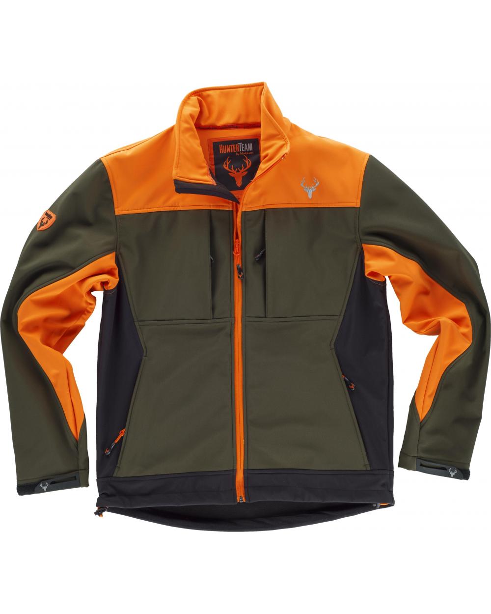 Comprar Chaqueta de caza tricolor S8625 Verde Caza+Naranja A V+Negro online bataro
