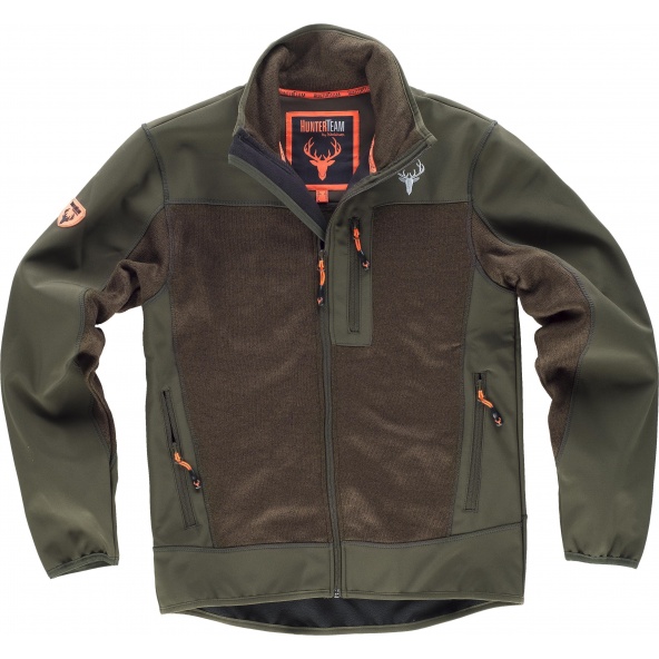 Comprar Chaqueta de caza S8650 Verde Caza/Marron online bataro delante