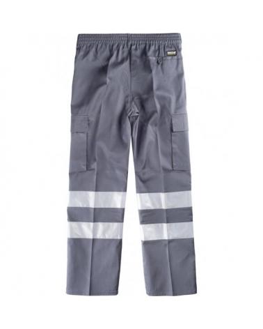 Pantalon con cintas reflectantes B1407 Gris workteam atrás barato