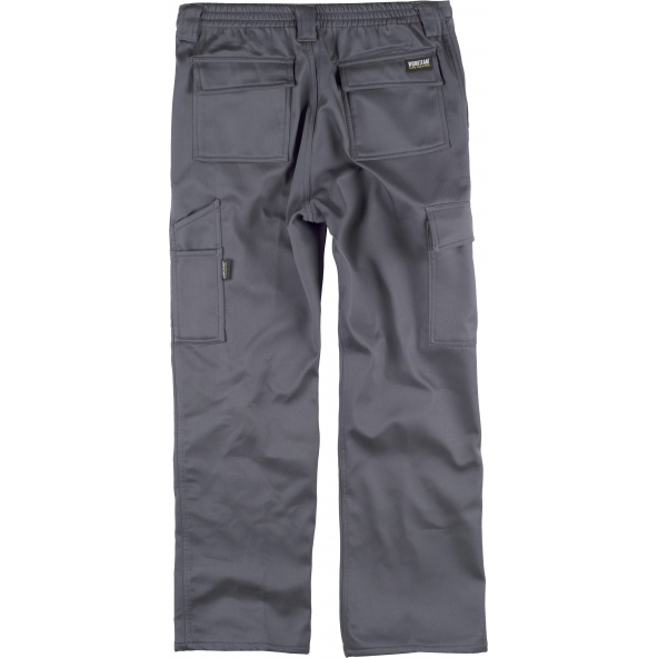 Pantalon de trabajo con interior polar B1408 Gris workteam atrás barato