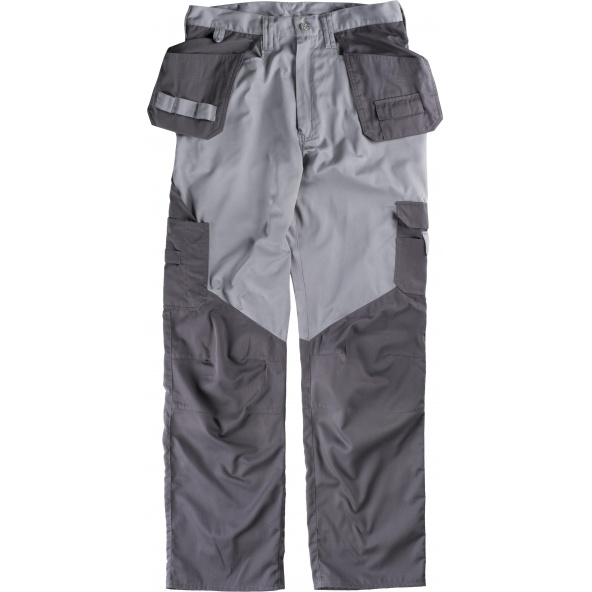 Comprar Pantalon de trabajo multibolsillos B1415 Gris Claro+Gris Oscuro workteam delante