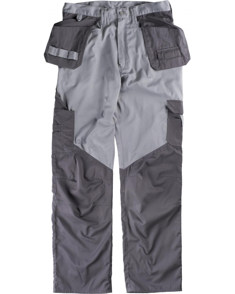 Comprar Pantalon de trabajo multibolsillos B1415 Gris Claro+Gris Oscuro workteam delante