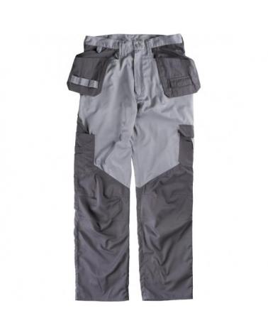 Comprar Pantalon de trabajo multibolsillos B1415 Gris Claro+Gris Oscuro workteam delante