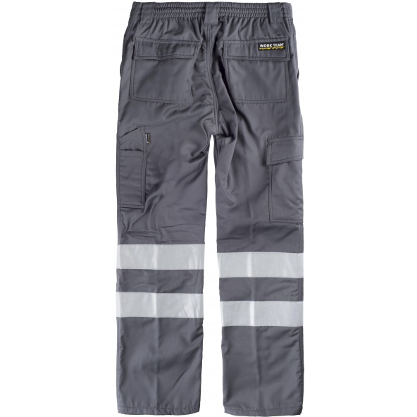 Pantalon de trabajo con interior polar B1417 Gris workteam atrás barato