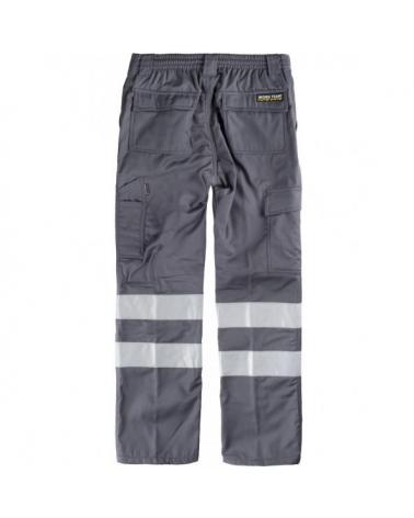 Pantalon de trabajo con interior polar B1417 Gris workteam atrás barato