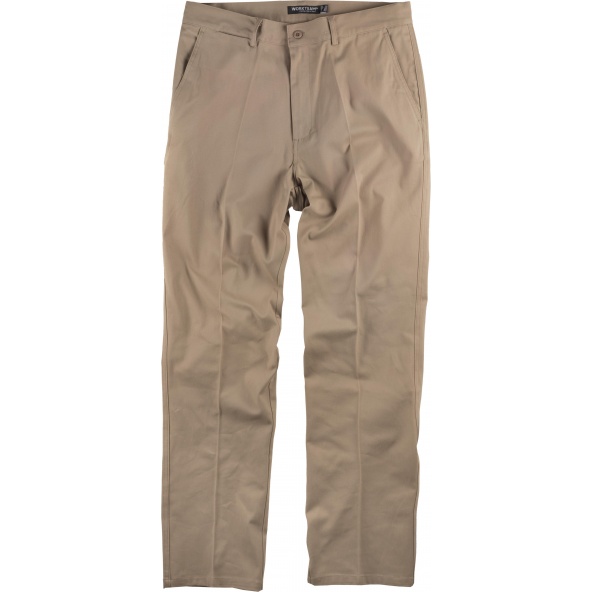 Comprar Pantalon de trabajo tejido elastico algodon B1422 Beige workteam delante