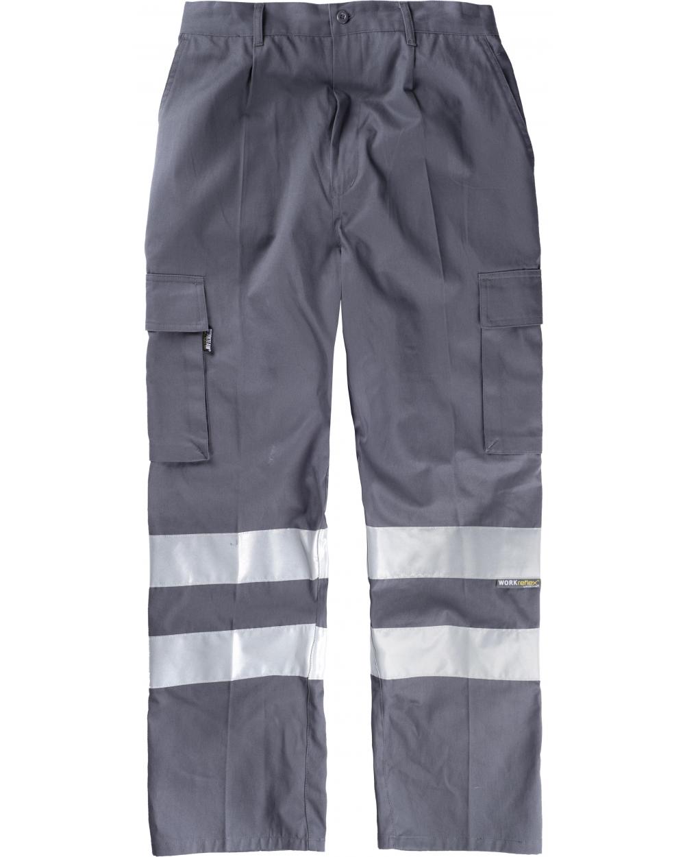 Comprar Pantalon de trabajo de algodon B1447 Gris workteam delante