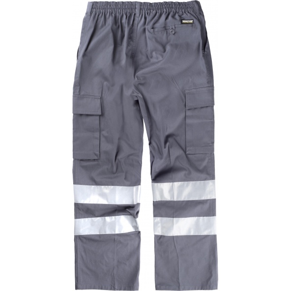 Pantalon de trabajo de algodon B1447 Gris workteam atrás barato