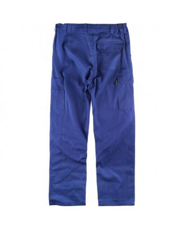 Pantalon multibolsillos de algodon B1455 Azulina workteam atrás barato