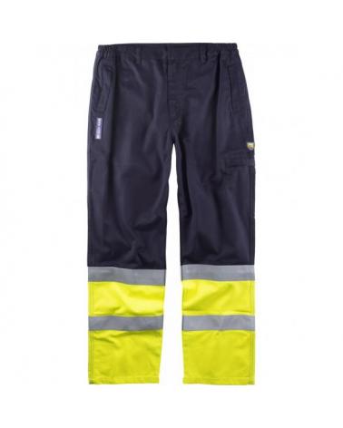 Comprar Pantalon ignifugo y antiestatico certificado B1491 Marino+Amarillo AV workteam delante