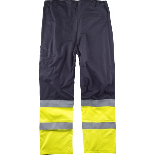 Pantalon ignifugo y antiestatico certificado B1491 Marino+Amarillo AV workteam atrás barato