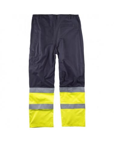 Pantalon ignifugo y antiestatico certificado B1491 Marino+Amarillo AV workteam atrás barato