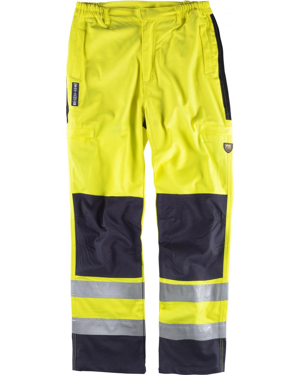 Comprar Pantalon ignifugo y antiestatico certificado B1492 Amarillo AV+Marino workteam delante