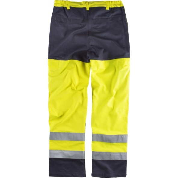 Pantalon ignifugo y antiestatico certificado B1492 Amarillo AV+Marino workteam atrás barato