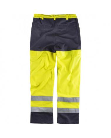 Pantalon ignifugo y antiestatico certificado B1492 Amarillo AV+Marino workteam atrás barato