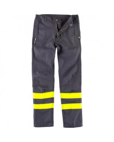 Comprar Pantalon ignifugo y antiestatico certificado B1494 Gris+Amarillo AV workteam delante