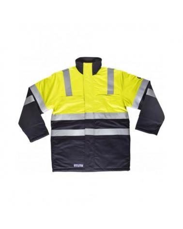 Comprar Parka ignifuga y antiestatica certificada B3791 Marino+Amarillo AV workteam delante