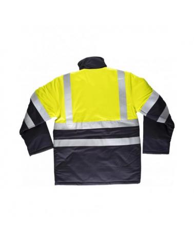 Parka ignifuga y antiestatica certificada B3791 Marino+Amarillo AV workteam atrás barato