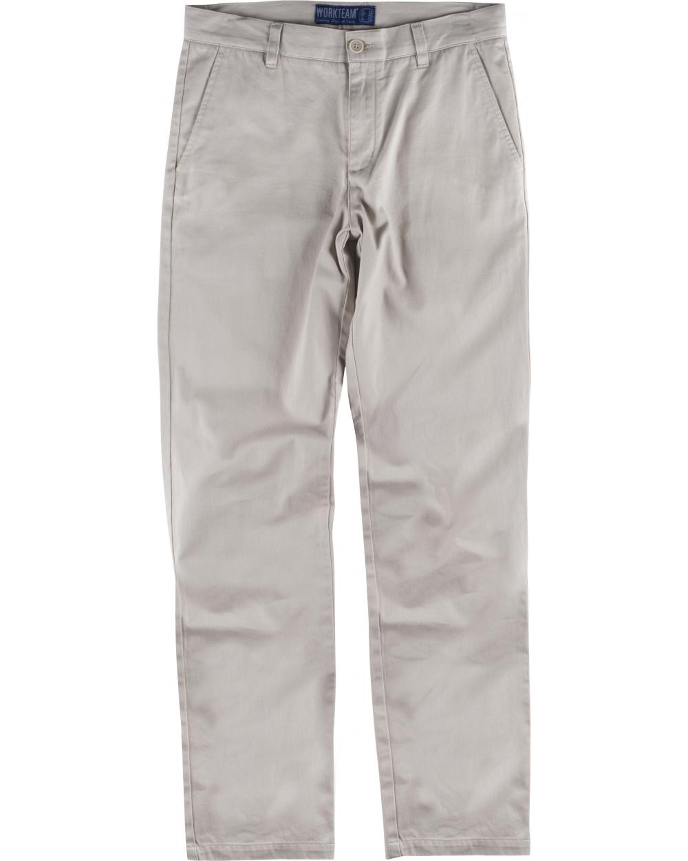 Comprar Pantalon algodon para mujer B4025 Beige workteam delante