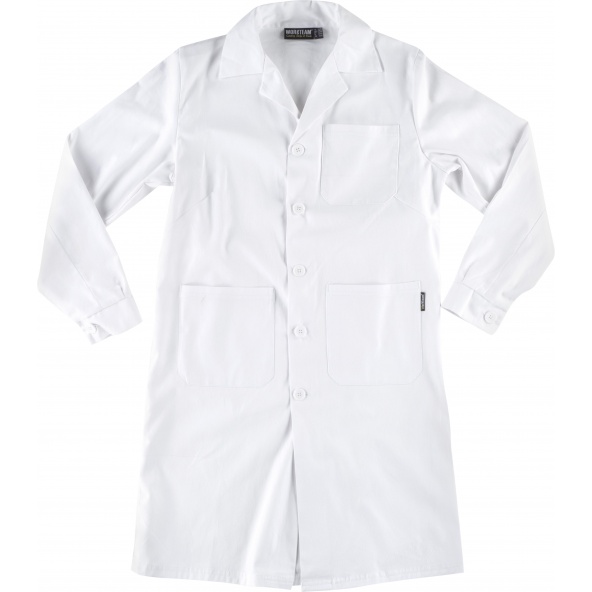 Comprar Bata de algodon para mujer B6111 Blanco workteam delante