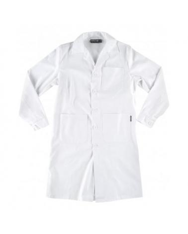 Comprar Bata de algodon para mujer B6111 Blanco workteam delante