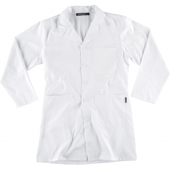 Comprar Bata unisex con botones B6701 Blanco workteam delante