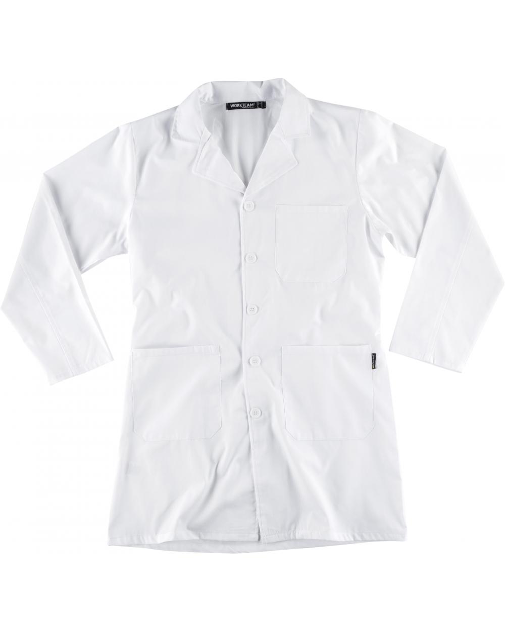 Comprar Bata unisex con botones B6701 Blanco workteam delante