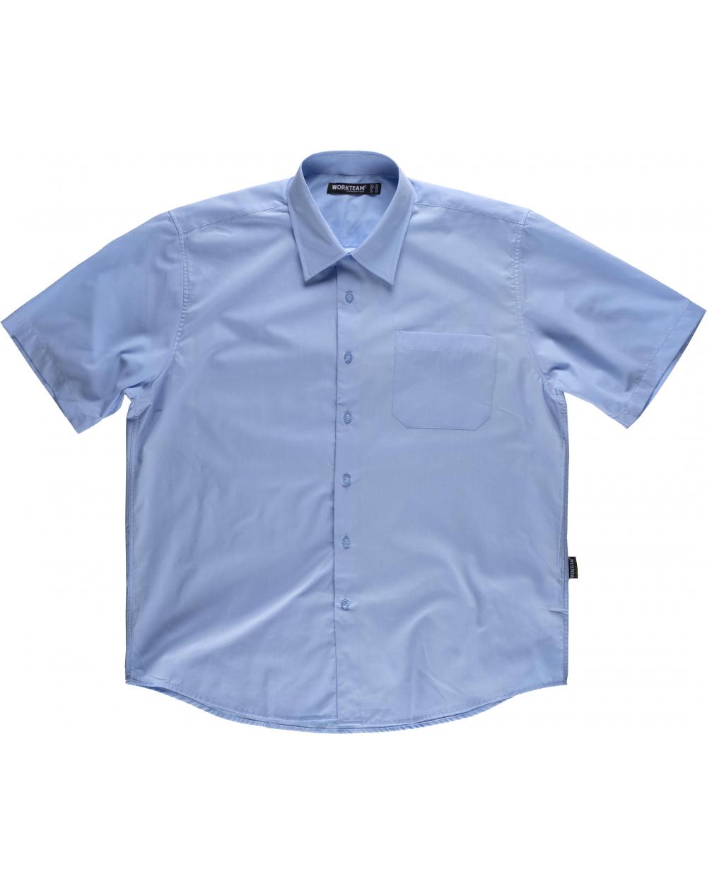 Comprar Camisa manga corta B8100 Celeste workteam delante