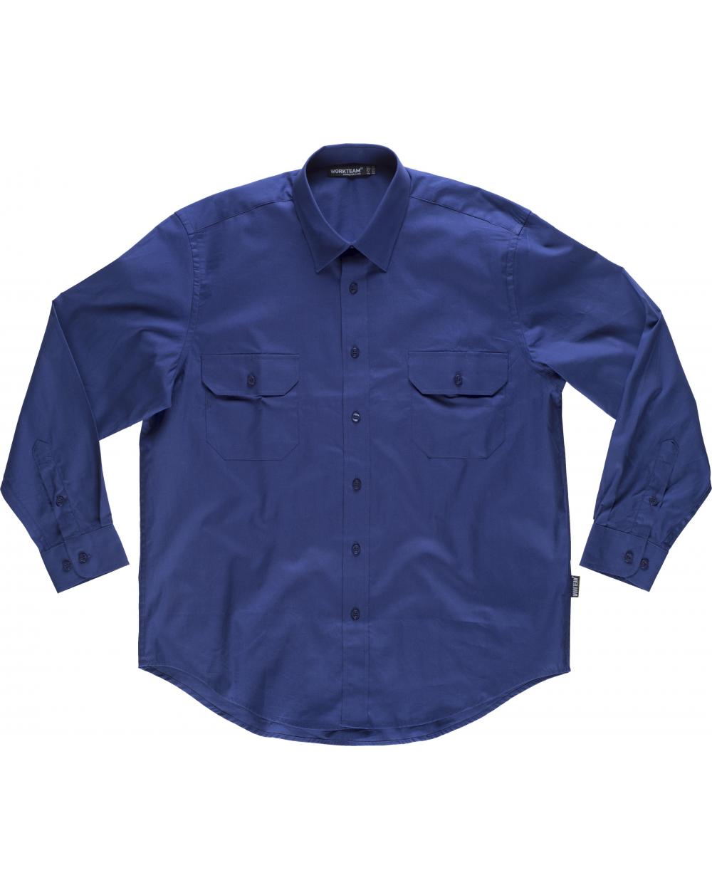 Comprar Camisa algodon B8200 Azulina workteam delante