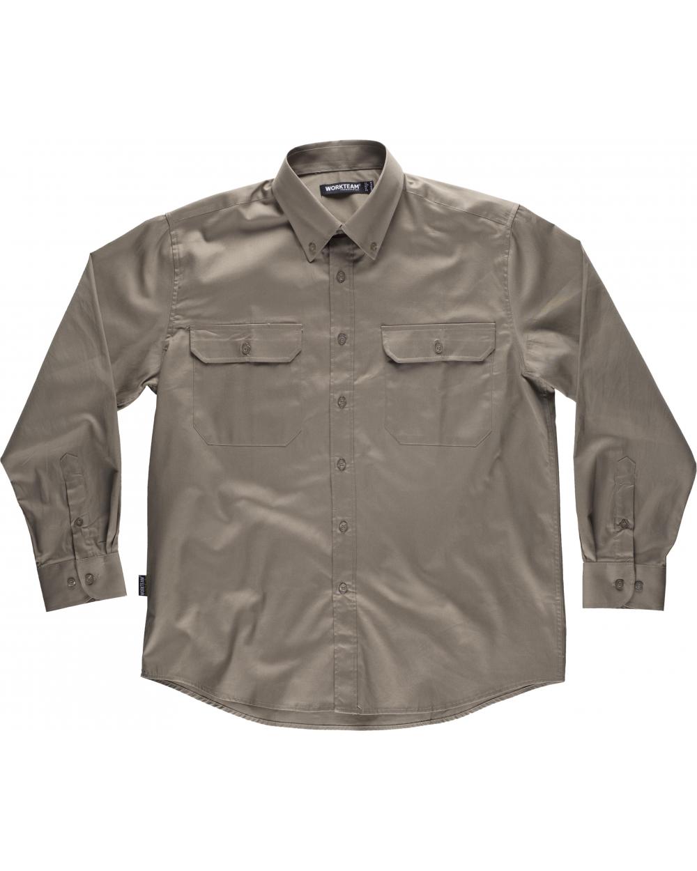 Comprar Camisa algodon  B8400 Beige workteam delante