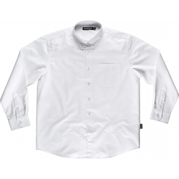 Comprar Camisa algodon oxford B8400 Blanco workteam delante