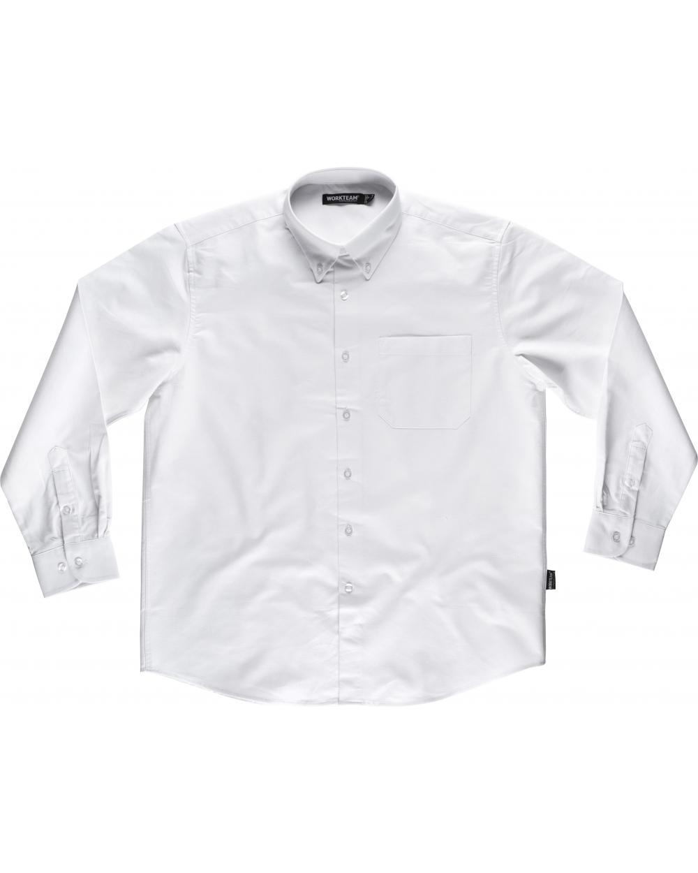 Comprar Camisa algodon oxford B8400 Blanco workteam delante