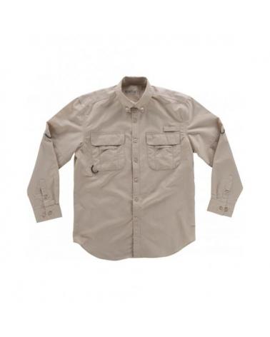 Comprar Camisa de nylon manga larga B8500 Beige workteam lado