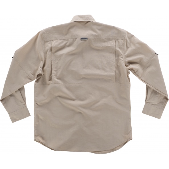 Camisa de nylon manga larga B8500 Beige workteam atrás barato