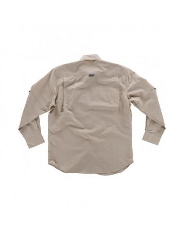 Camisa de nylon manga larga B8500 Beige workteam atrás barato