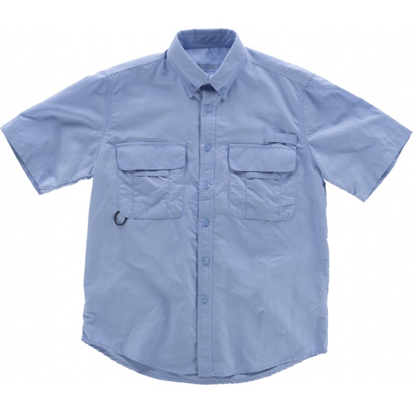 Comprar Camisa de nylon manga corta B8500 Celeste workteam lado