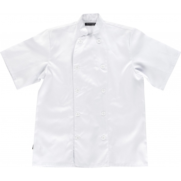 Comprar Casaca manga corta unisex B9001 Blanco workteam delante