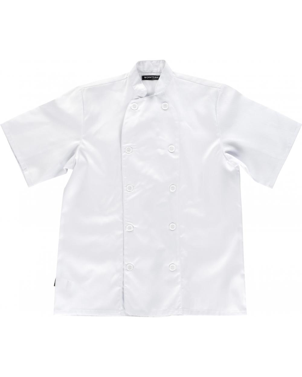 Comprar Casaca manga corta unisex B9001 Blanco workteam delante