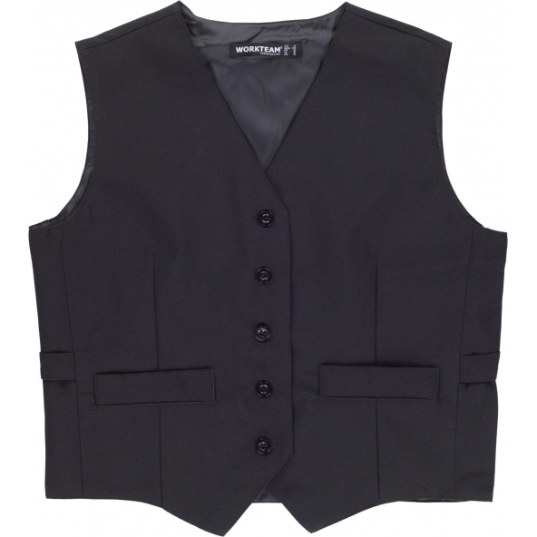 Comprar Chaleco de Camarera B9030 Negro workteam delante
