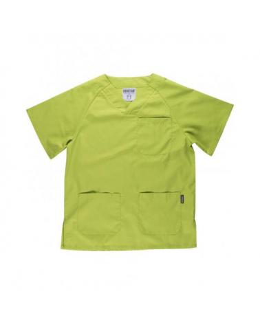 Comprar Conjunto pijama sanitario B9110 Verde Manzana workteam camisa delante
