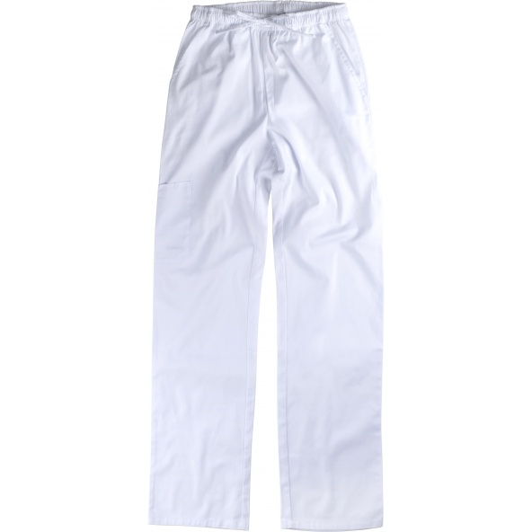 Conjunto pijama sanitario elastico B9150 Blanco workteam pantalón delante