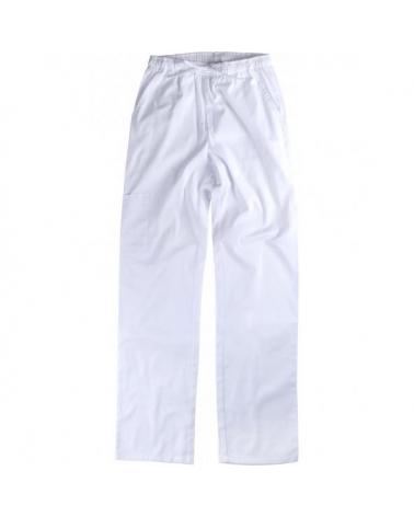 Conjunto pijama sanitario elastico B9150 Blanco workteam pantalón delante