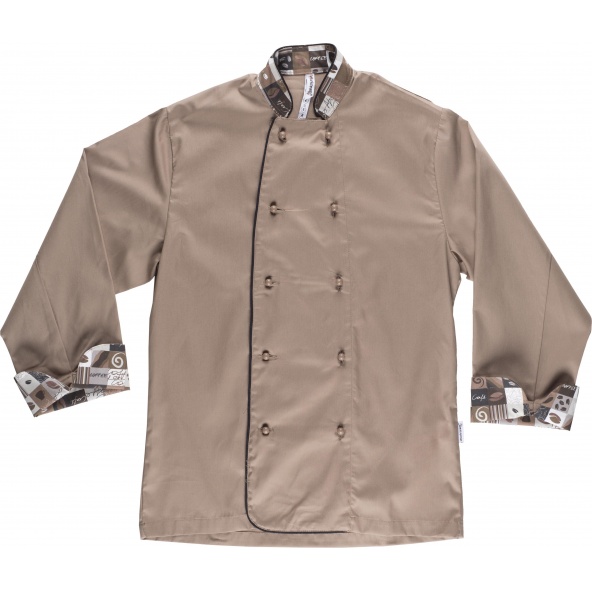 Comprar Casaca de cocina unisex antimanchas B9209 Beige workteam delante